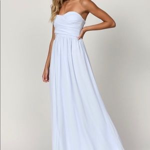 Light blue bridesmaid maxi dress